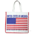 China Wholesale Canvas Simple Style and Durable Supermarket Tote Shopping Bag Promotional Bag With American Flag